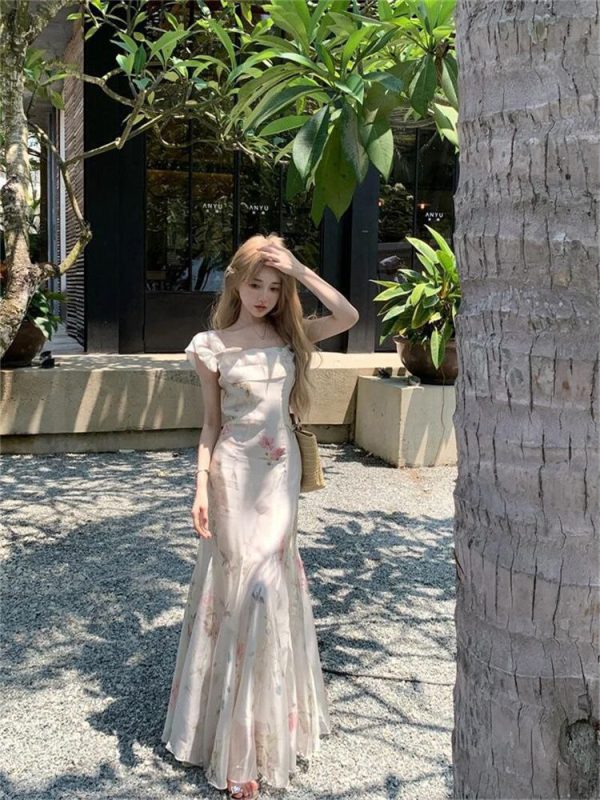 Fairy vintage floral long dress
